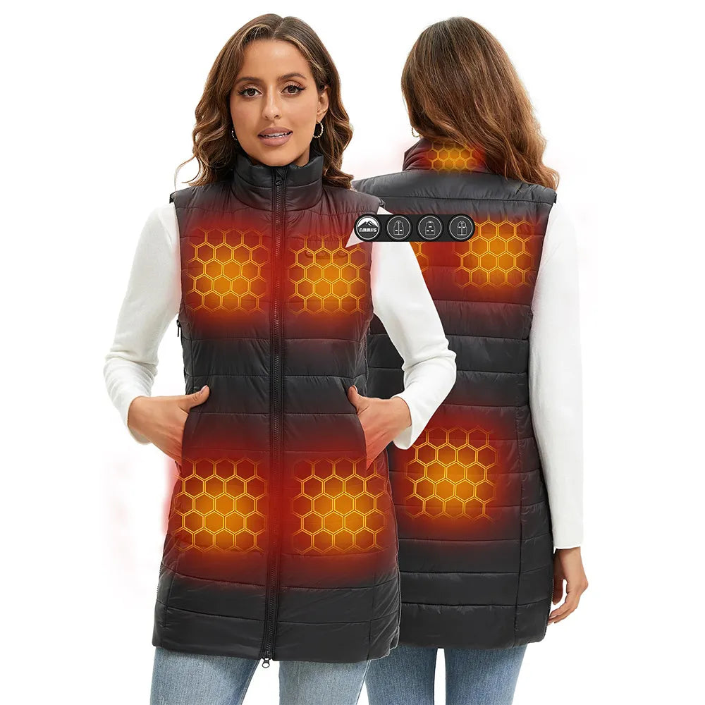 women's long vest graphene heated vest