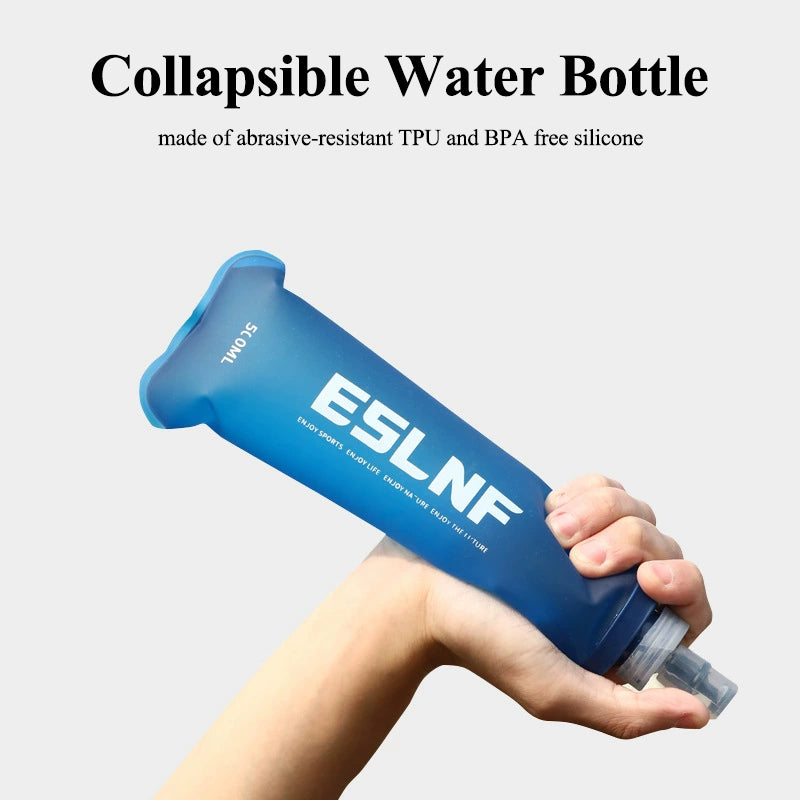 Collapsible Backpacking Water Bottle 500ml 17.6oz BPA Free Ultra Light (2 packs)