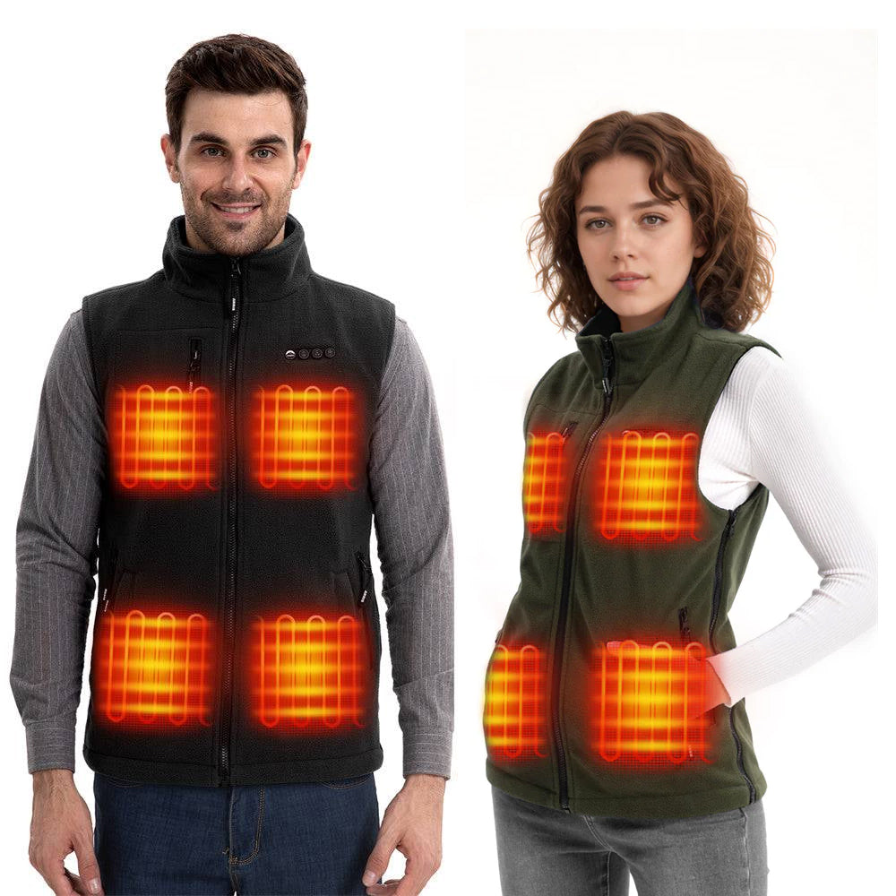 ARRIS 7.4V Fleece Heated Vest for Men + Fleece Vest for Women Holiday Boundle Sale Combo