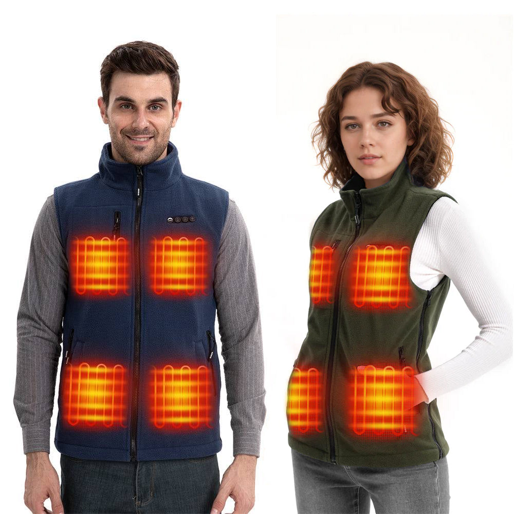 ARRIS 7.4V Fleece Heated Vest for Men + Fleece Vest for Women Holiday Boundle Sale Combo