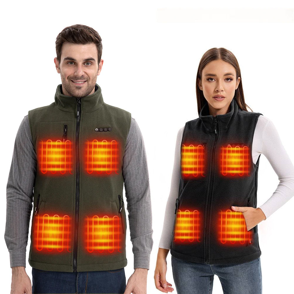 ARRIS 7.4V Fleece Heated Vest for Men + Fleece Vest for Women Holiday Boundle Sale Combo