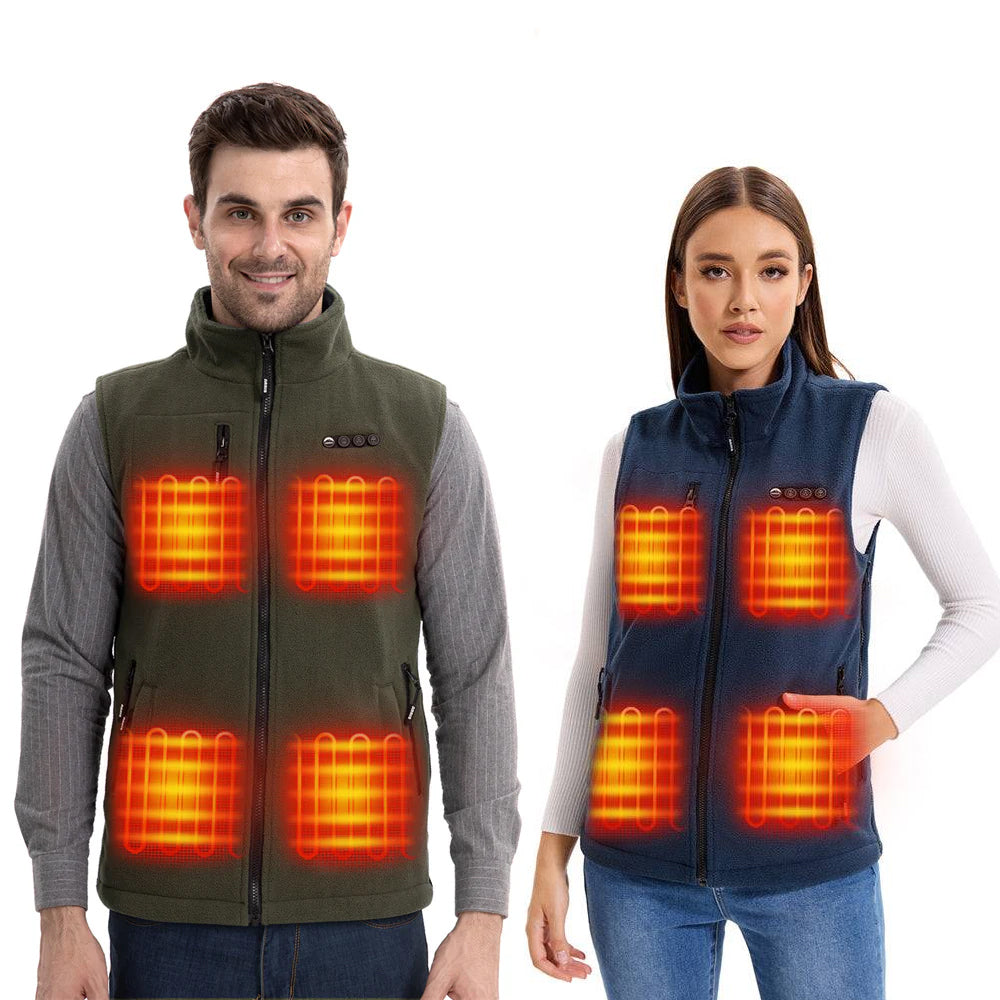 ARRIS 7.4V Fleece Heated Vest for Men + Fleece Vest for Women Holiday Boundle Sale Combo