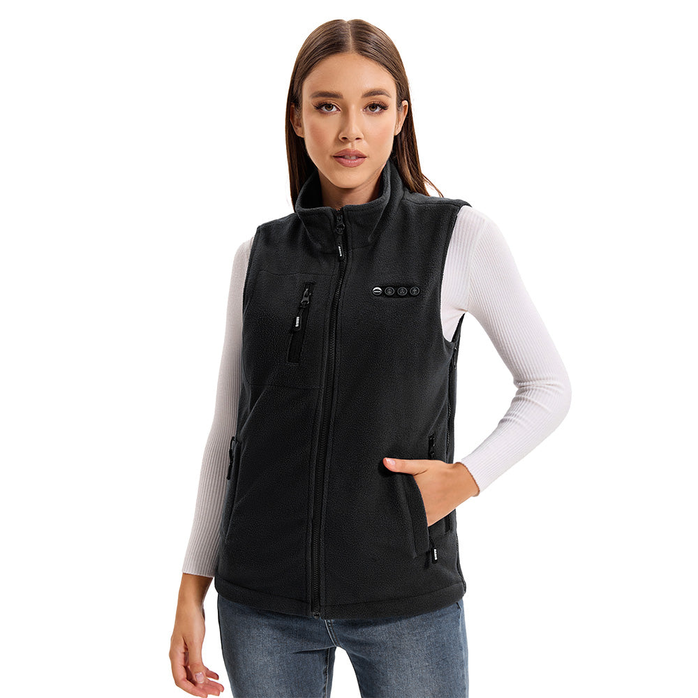 2024 New ARRIS Fleece Heated Vest Women 7.4V Electric Warm Vest With 7500mah Battery Pack Size Adjustable