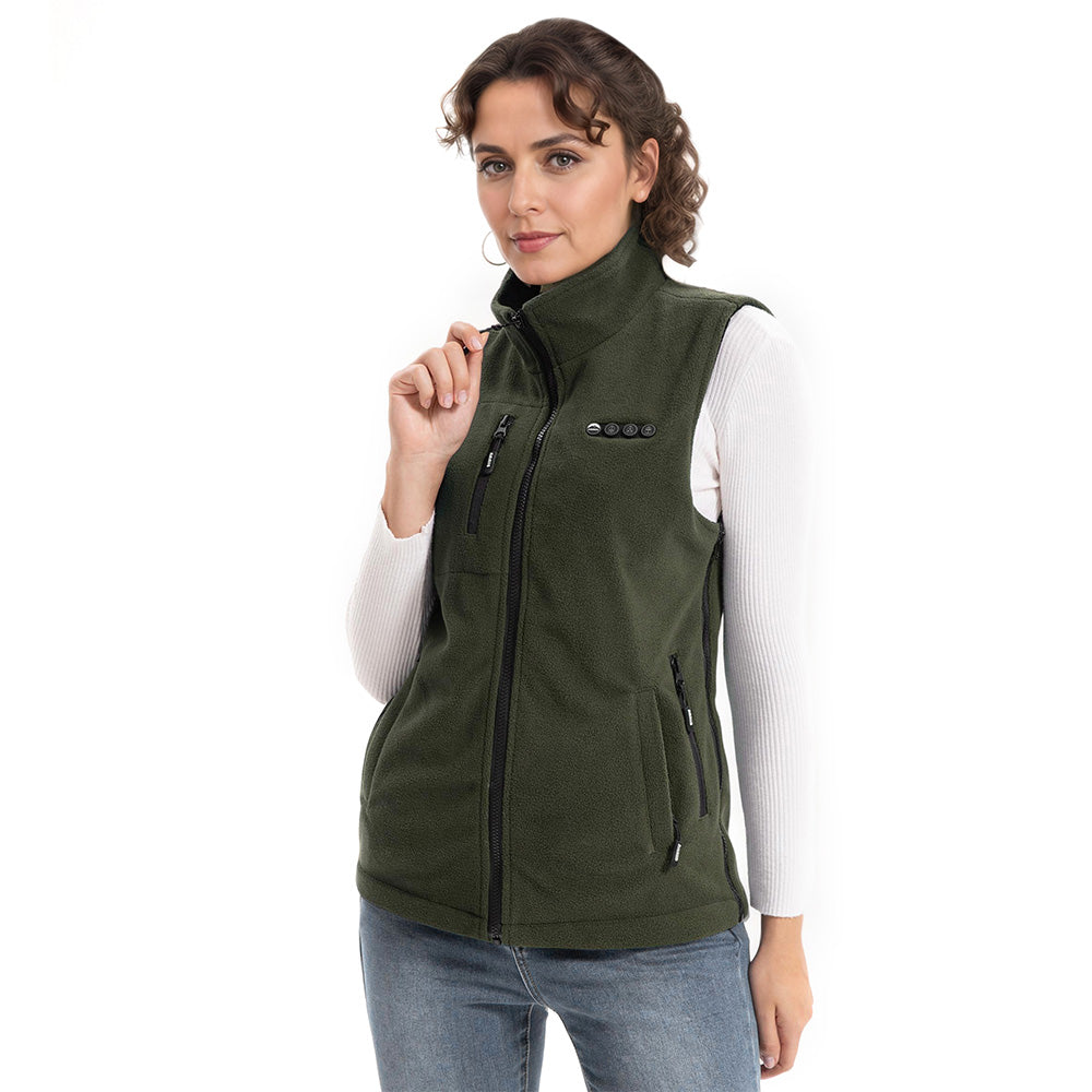 2024 New ARRIS Fleece Heated Vest Women 7.4V Electric Warm Vest With 7500mah Battery Pack Size Adjustable