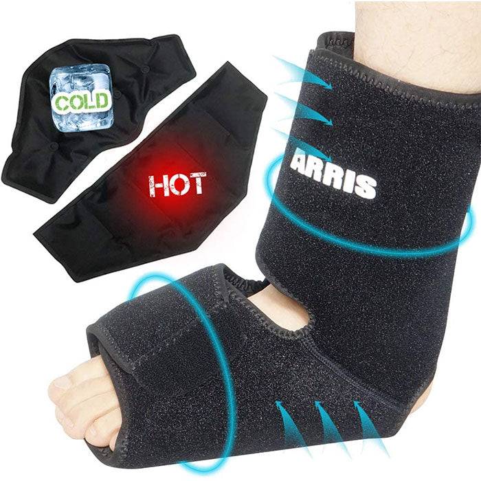 ARRIS Ankle and Foot Ice Pack Therapy Wrap for Sprained Ankle, Achilles Tendon Injuries, Plantar Fasciitis, Bursitis & Sore Feet