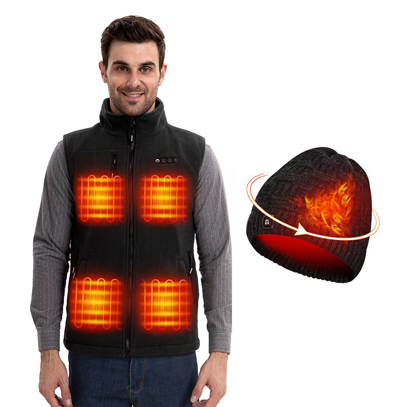 ARRIS Fleece Heated Vest + Heated Hat Holiday Sale Combo for Hiking Cycling