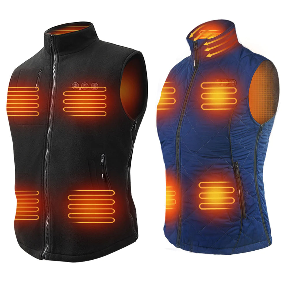 ARRIS Fleece Heated Vest for Men+Heated Vest for Women with Battery Pack Combo Sets for Hiking Cycling