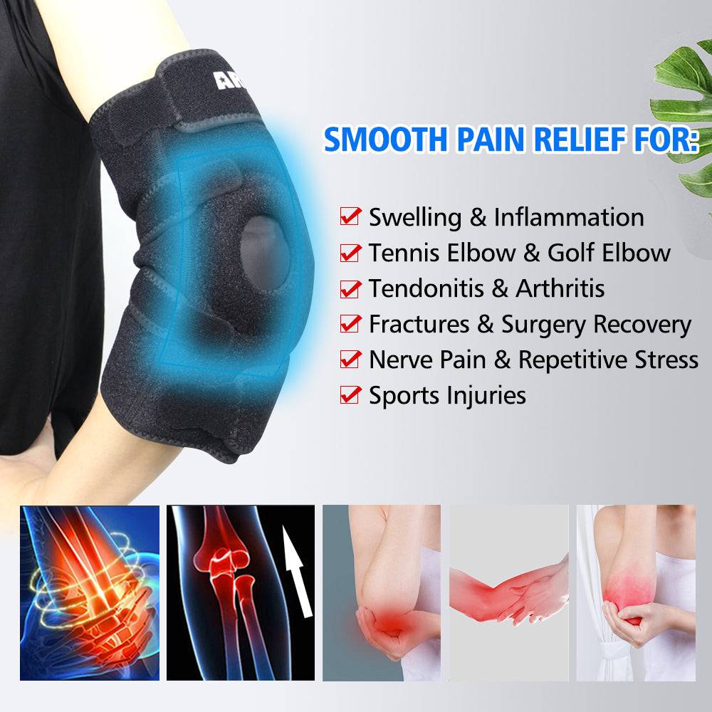 ARRIS Elbow Support Reusable Wearable  Ice Gel Pack Wrap for Hot Cold Therapy