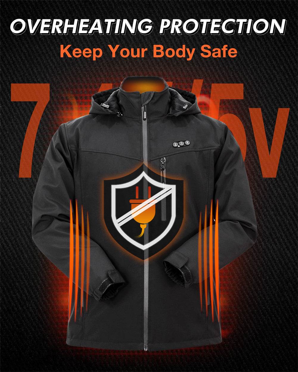 arris heated jacket for men has USB port for charging phone or other devices