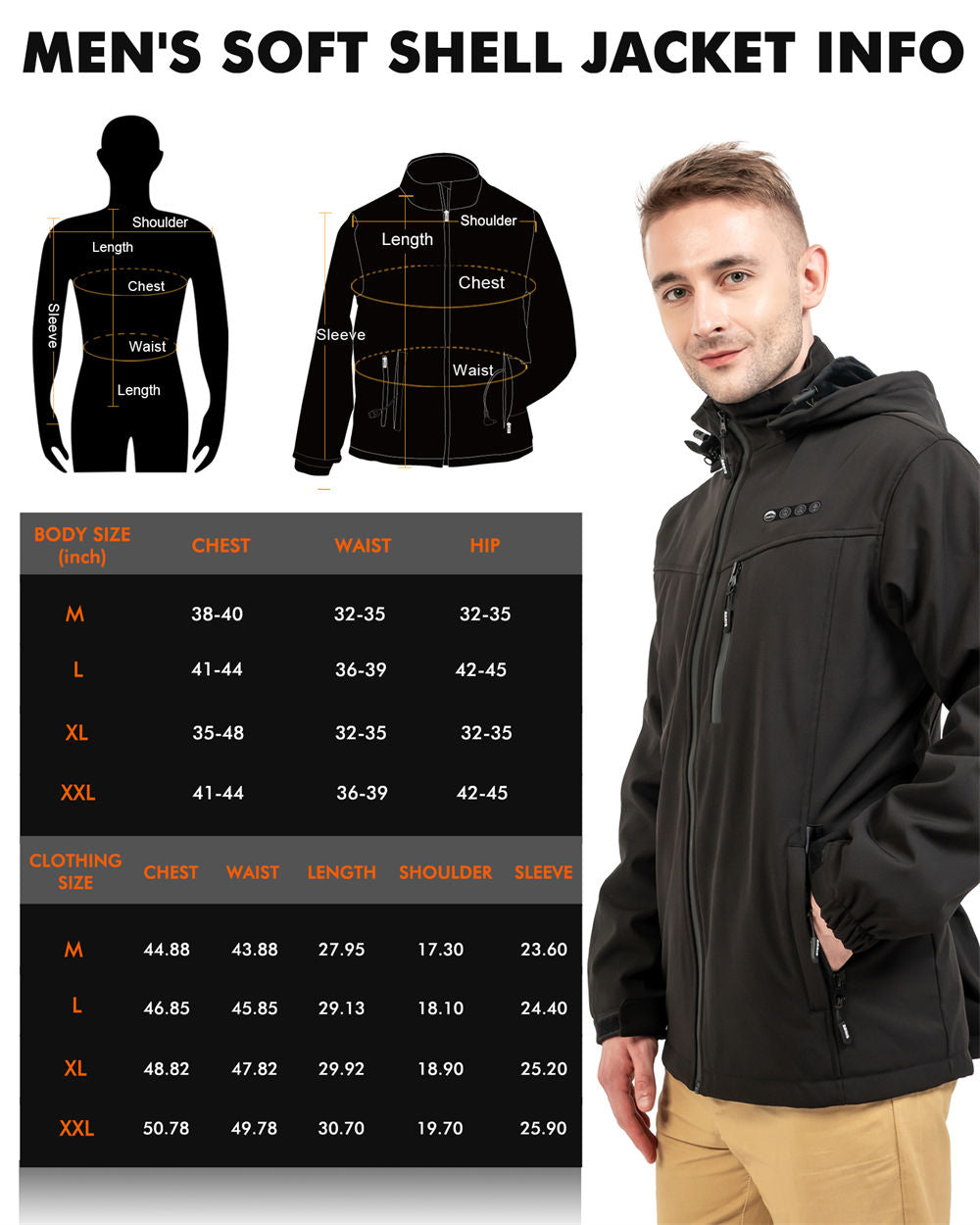 size chart of arris jacket