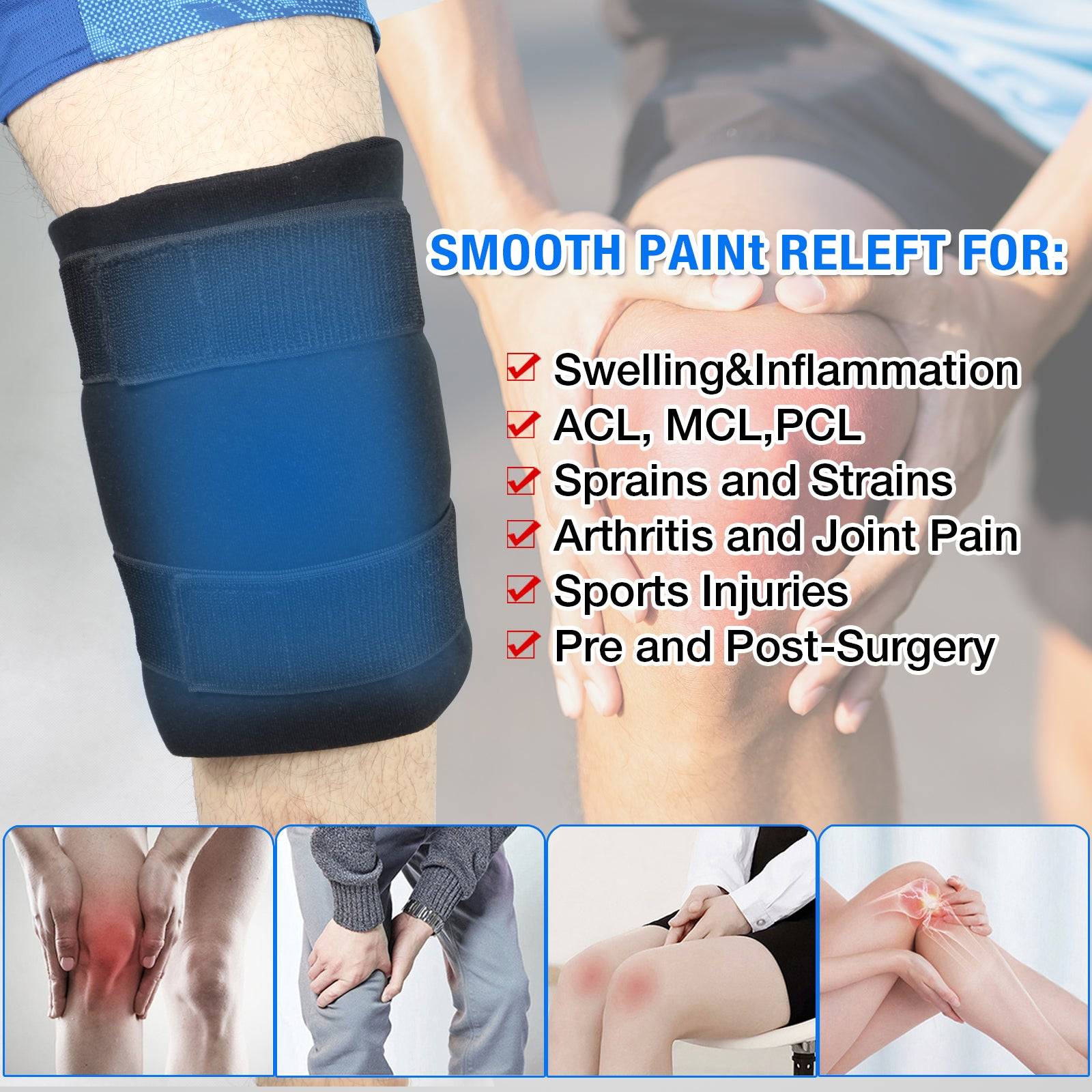 ARRIS Large Knee Hot and Cold Therapy Ice Pack Wraps Around the Entire Knee Pain Relief for Recovery from Surgery, Injuries