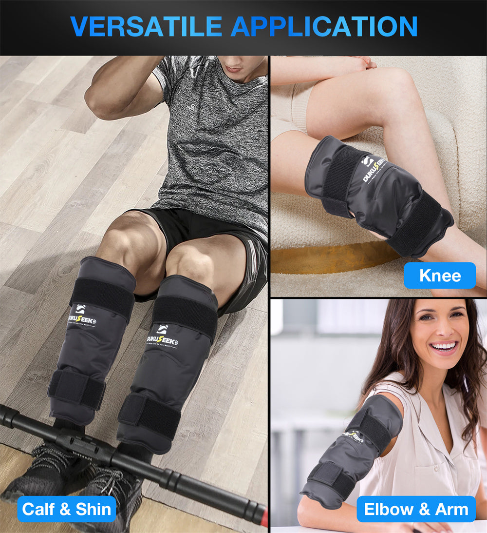 DUKUSEEK Shin Splint Ice Pack Wrap Hot Cold Compression for Pain Relief
