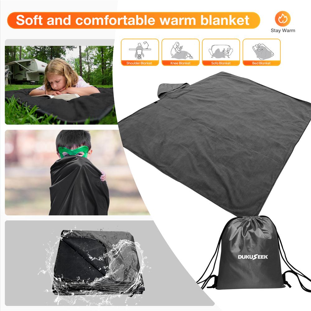 DUKUSEEK Hooded Stadium Blanket for Kids Waterproof Sandproof for Sporting Events Camping Picnic