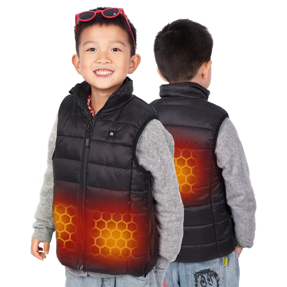 ARRIS Kids Heated Vest Boys Girls Waterproof Lightweight Electric Warming Vest with Battery Pack