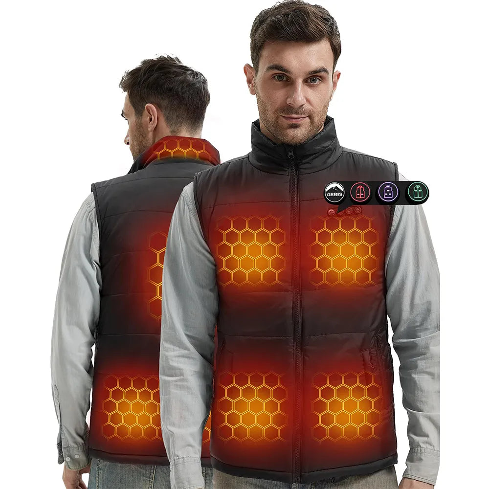 ARRIS 12V Graphene-Enhanced Heated Vest with Patented Size Adjustable Design, Electric Heating Vest with Battery for Men and Women