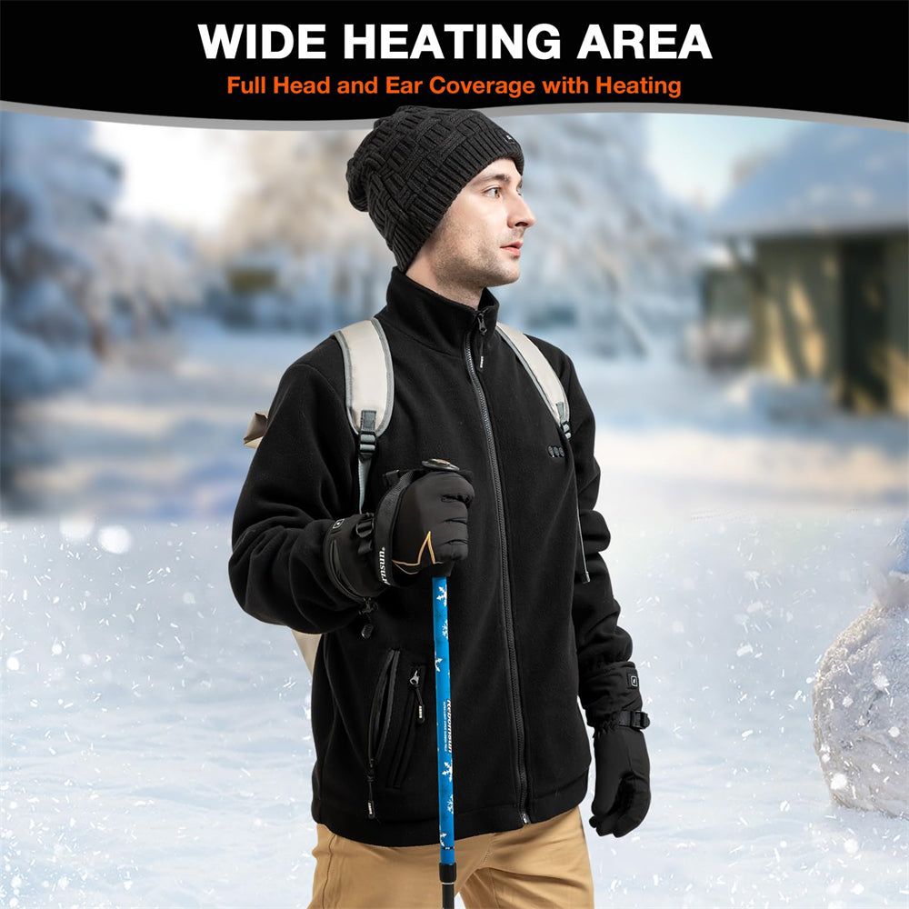 the heated beanie has wide heating area