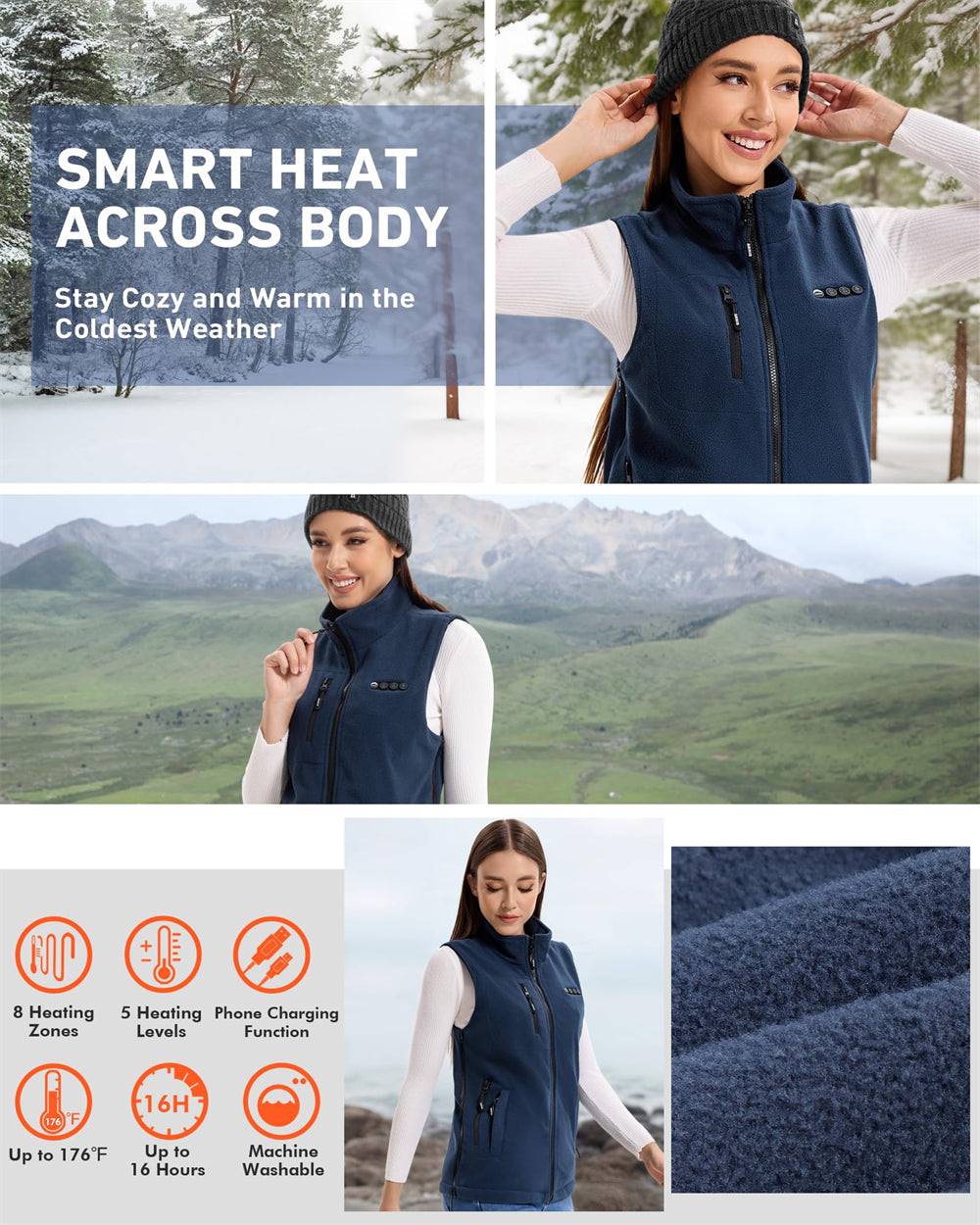 best selling heated fleece vest for women