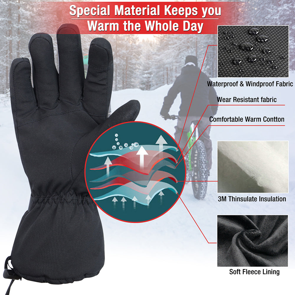 DUKUSEEK Heated Gloves Unisex for Skiing Motorcycling Hiking